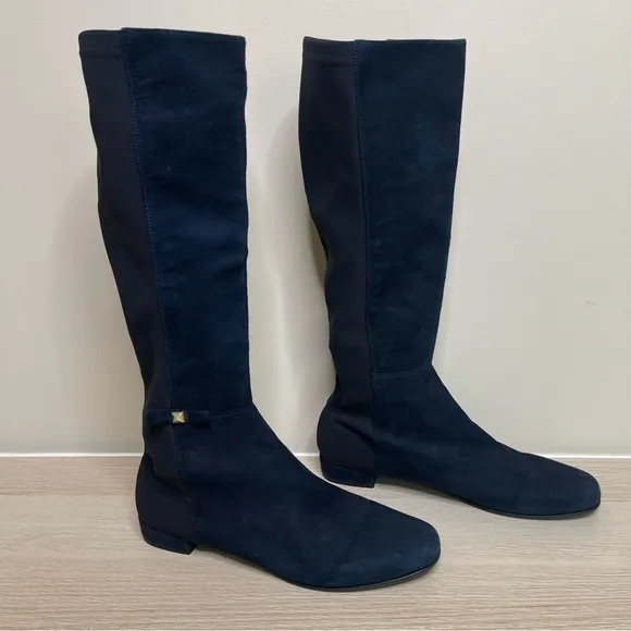 NWT Kate Spade Dark Blue Suede Leather Boots - 8.5