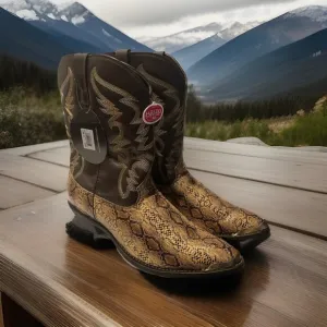 NWT Laredo Western Boots Men 16EW Cowboy Monty Faux Snake Golden Copper 68068