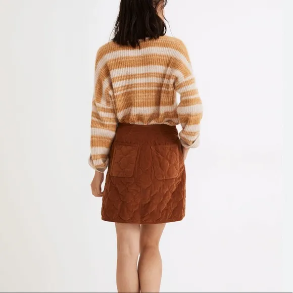 NWT - Madewell Corduroy Quilted Mini Skirt - Size 0