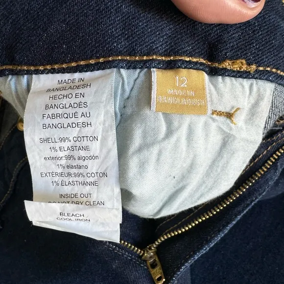 NWT Michael Kors Dark Blue Stretch Denim Mini Skirt.  Size 12