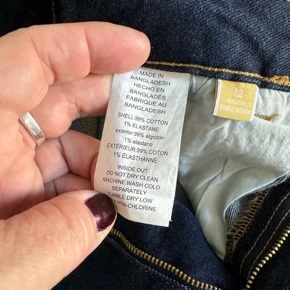NWT Michael Kors Dark Blue Stretch Denim Mini Skirt.  Size 12