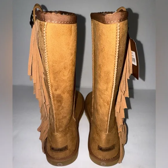 NWT Montana West Tall Fringe‎ Boots w/ Silver Studded Embellishments size 8