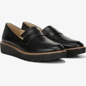 NWT Naturalizer Women's Leather Adiline Slip-on Platform Loafer Shoes Black Size