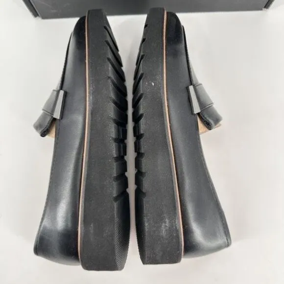 NWT Naturalizer Women's Leather Adiline Slip-on Platform Loafer Shoes Black Size