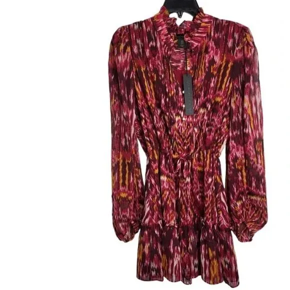 NWT Revolve House of Harlow 1960 Blouson gold fleck mini Boho Dress size 6