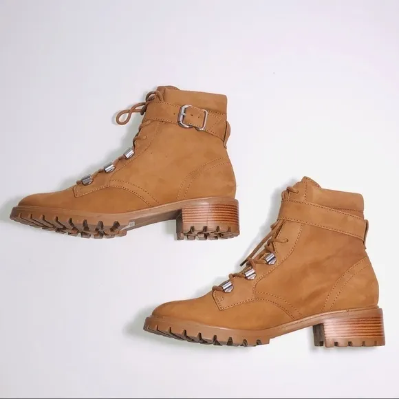 NWT Schutz Women’s Inaiah Buckled Leather Hiker Combat Boots size 10