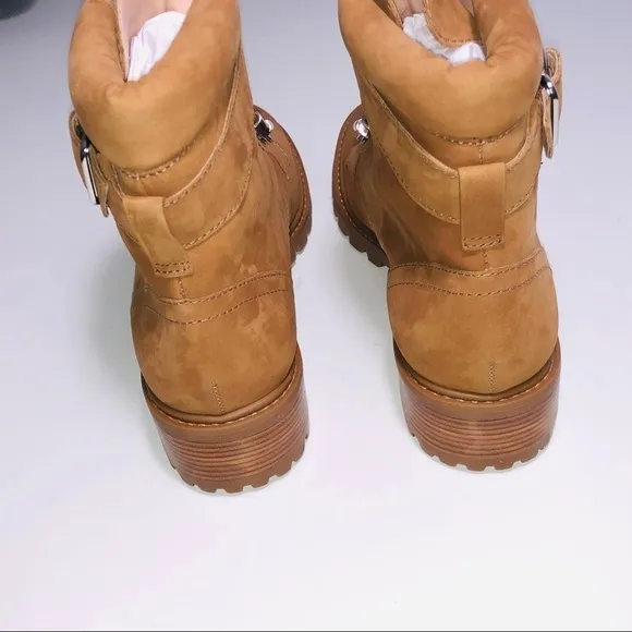 NWT Schutz Women’s Inaiah Buckled Leather Hiker Combat Boots size 10