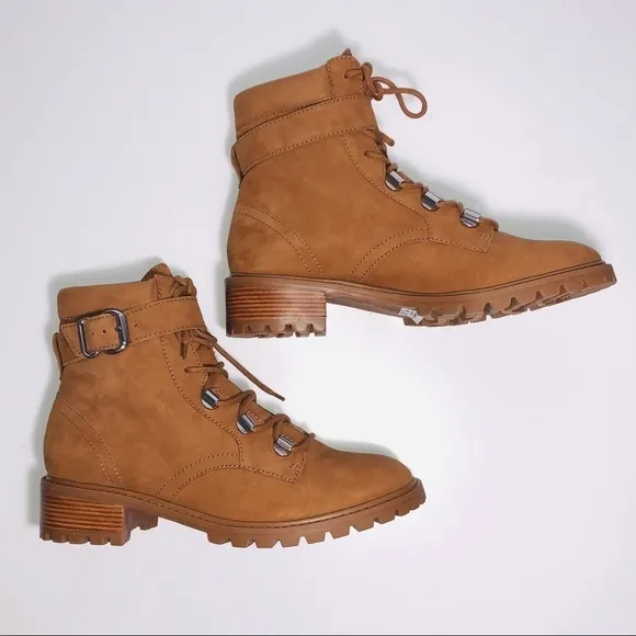 NWT Schutz Women’s Inaiah Buckled Leather Hiker Combat Boots size 10