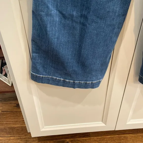 NWT Spanx Womens Jeans  Large EveryWear Seamed Front Wide Leg High Rise Tall