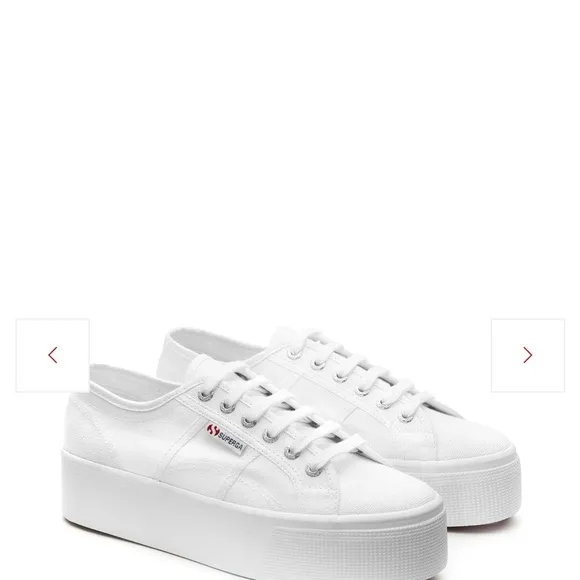 NWT Superga White Platform Tennis Shoes. Women’s Size 9.5 US, EURO 41