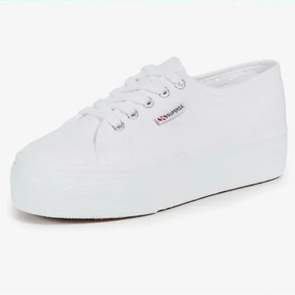 NWT Superga White Platform Tennis Shoes. Women’s Size 9.5 US, EURO 41
