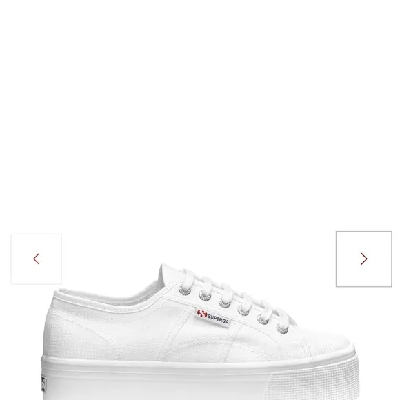 NWT Superga White Platform Tennis Shoes. Women’s Size 9.5 US, EURO 41