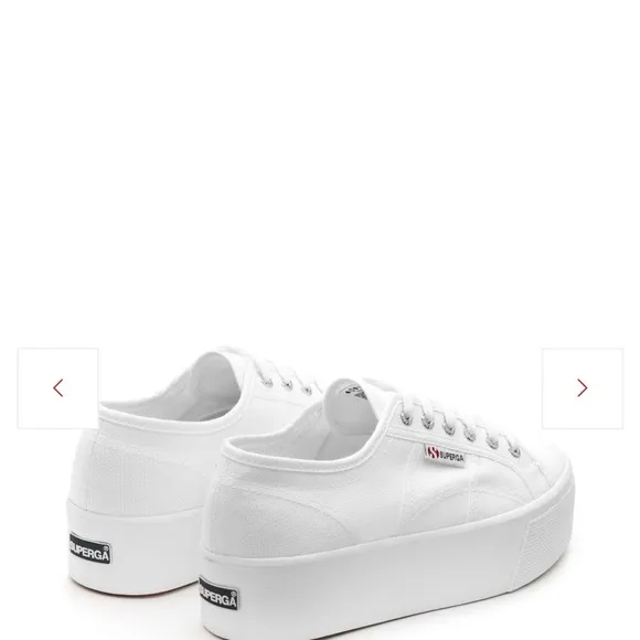 NWT Superga White Platform Tennis Shoes. Women’s Size 9.5 US, EURO 41