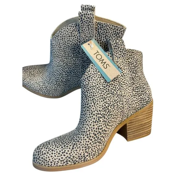 NWT Tom's Cheetah Suede Boots - Size 7.5