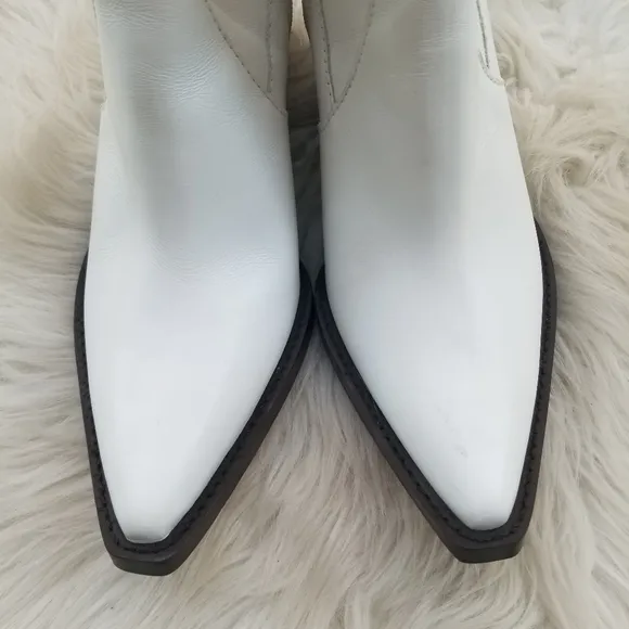NWT Zara White Cowboy Ankle Boots