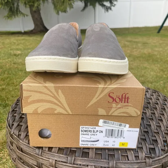 NWT/NIB Sofft Women Somers Slip On Shoes in Snare Grey  (Size 10)
