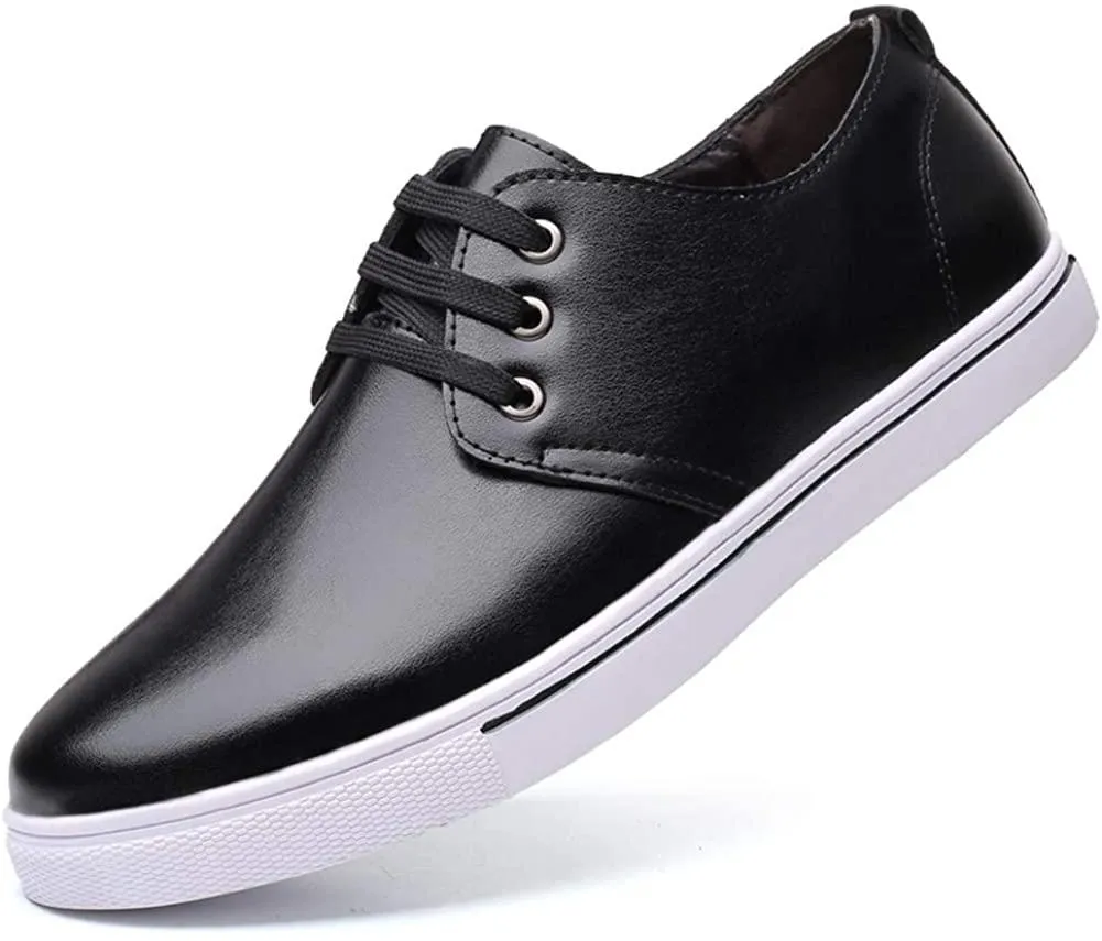 NXY Men's Leather Lace-up Sneaker Casual Shoes