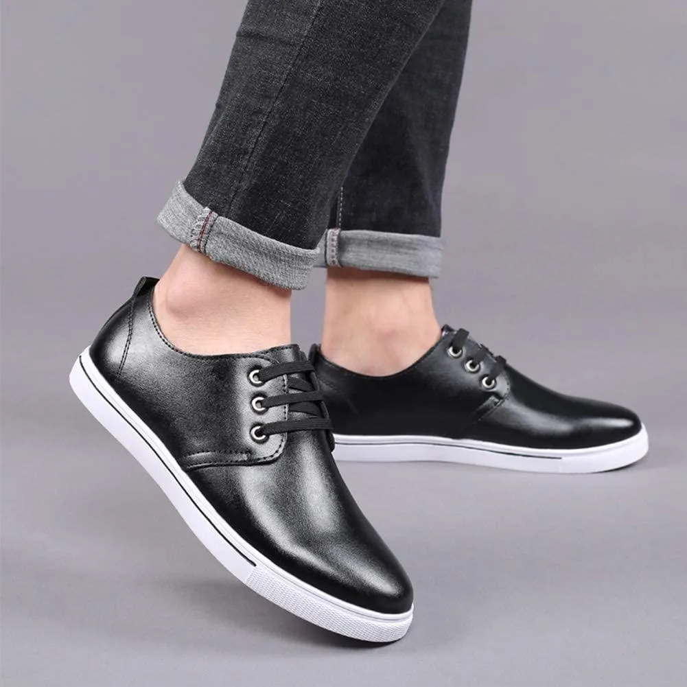 NXY Men's Leather Lace-up Sneaker Casual Shoes