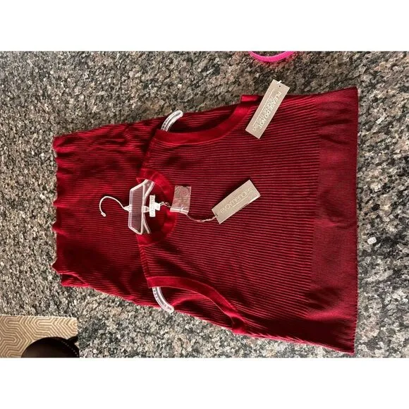 NY&amp;C Women's XL maroon Ribbed Knit Sleeveless Midi Dress Casual NWT