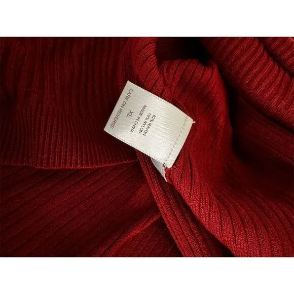 NY&amp;C Women's XL maroon Ribbed Knit Sleeveless Midi Dress Casual NWT