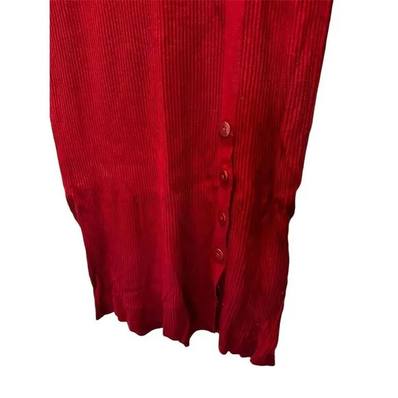 NY&amp;C Women's XL maroon Ribbed Knit Sleeveless Midi Dress Casual NWT