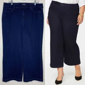 NYDJ Women’s Size 14 Denim Blue Wide Leg Ankle Jeans