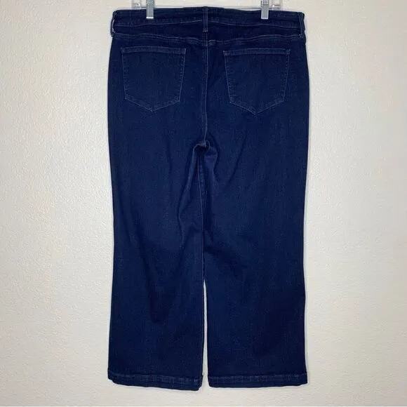 NYDJ Women’s Size 14 Denim Blue Wide Leg Ankle Jeans