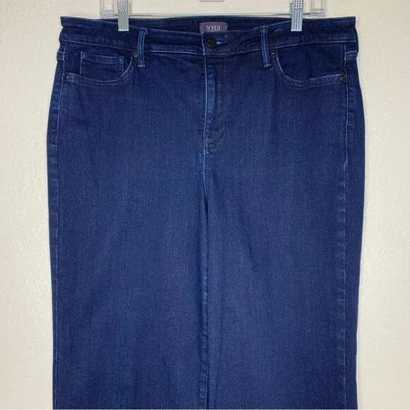 NYDJ Women’s Size 14 Denim Blue Wide Leg Ankle Jeans