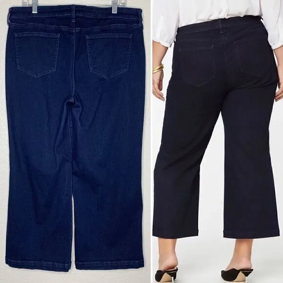 NYDJ Women’s Size 14 Denim Blue Wide Leg Ankle Jeans