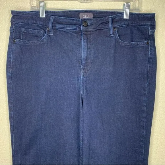 NYDJ Women’s Size 14 Denim Blue Wide Leg Ankle Jeans