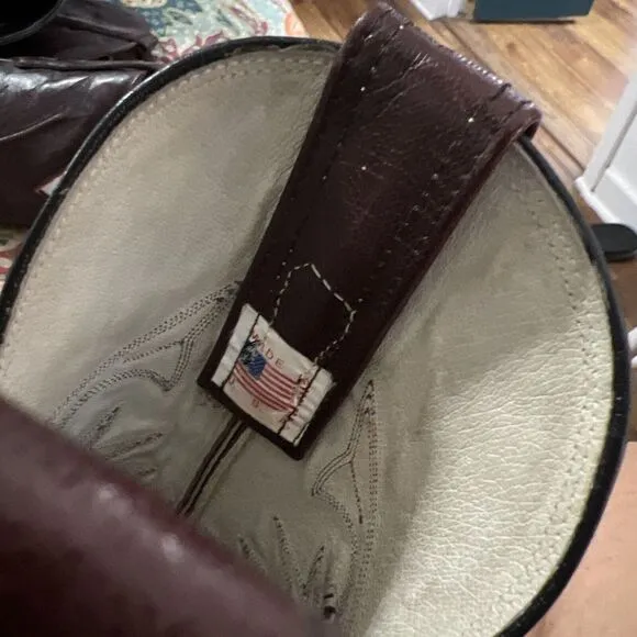 Olathe‎ Stingray Boots &amp; Leather Maroon  Western  Cowgirl 5.5  USA Made