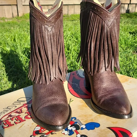 Old Gringo Brown Fringe Ankle Boots