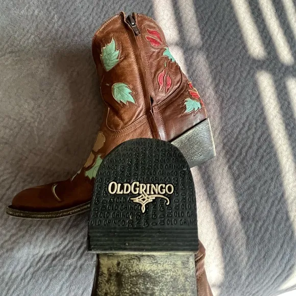 Old Gringo MEXICANA women’s size 8 USA/ 38 EUR Floral Leather Boots zip
