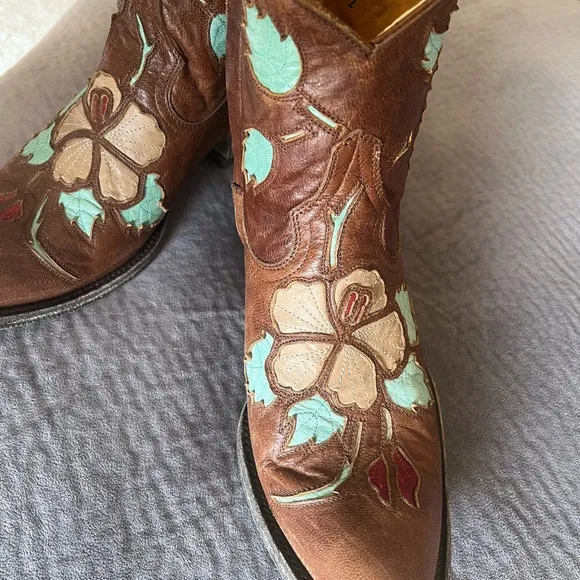 Old Gringo MEXICANA women’s size 8 USA/ 38 EUR Floral Leather Boots zip