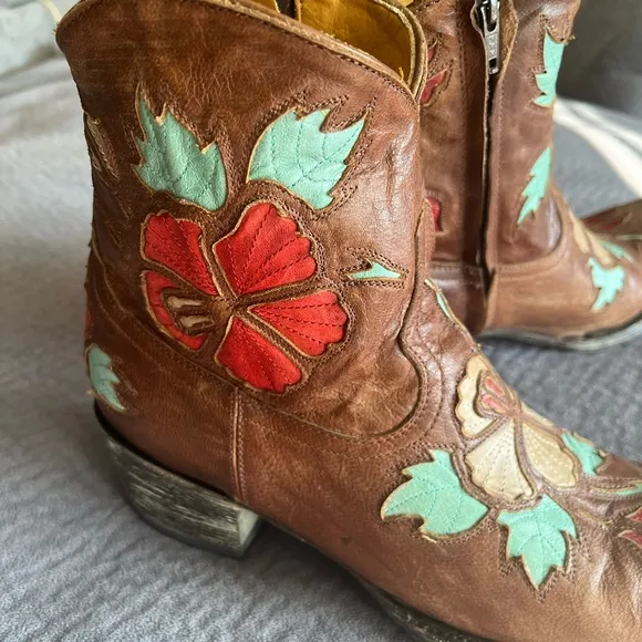 Old Gringo MEXICANA women’s size 8 USA/ 38 EUR Floral Leather Boots zip