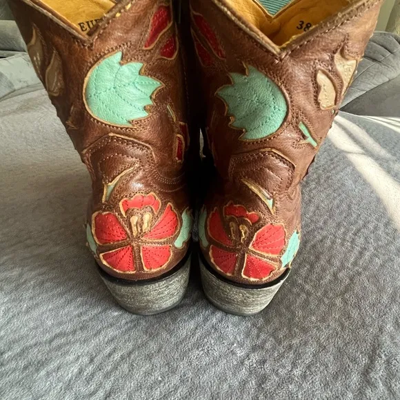 Old Gringo MEXICANA women’s size 8 USA/ 38 EUR Floral Leather Boots zip