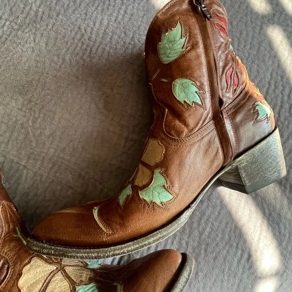 Old Gringo MEXICANA women’s size 8 USA/ 38 EUR Floral Leather Boots zip