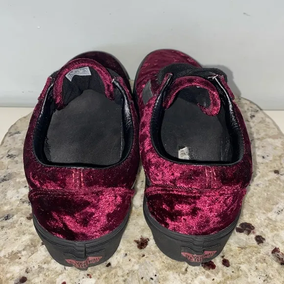 Old Skool Platform 'Crushed Velvet Skate Shoes- Burnt Russet' Women’s Size 7