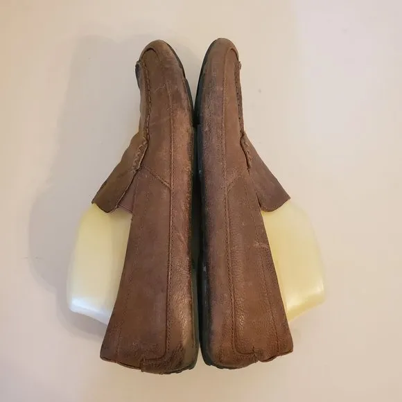 Olukai 12 Brown Leather Loafers Driving Shoes Derby Comfort Moc Toe Akepa Moc