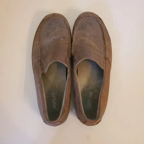 Olukai 12 Brown Leather Loafers Driving Shoes Derby Comfort Moc Toe Akepa Moc
