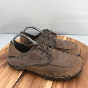 OluKai Kupa'a Sneakers Mens 8 Brown Leather Saddle Slip On Lace Up Comfort Shoes