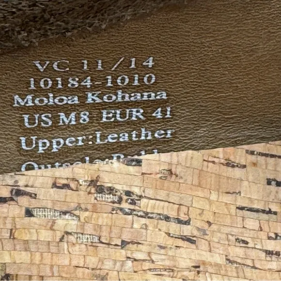 OluKai Moloa Kohana Mens Slip-On Leather Loafers Shoes Size 8 Clay‎