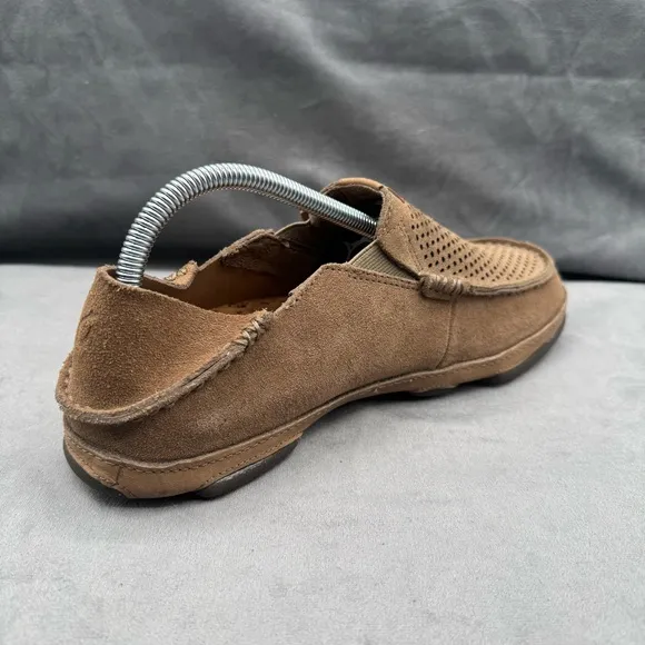 OluKai Moloa Kohana Mens Slip-On Leather Loafers Shoes Size 8 Clay‎