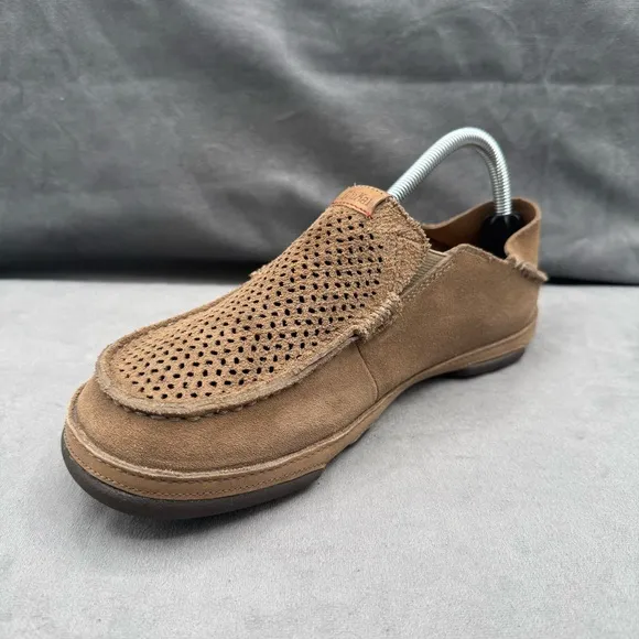 OluKai Moloa Kohana Mens Slip-On Leather Loafers Shoes Size 8 Clay‎