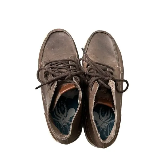Olukai Nalukai Brown Leather Lace Up Ankle Chukka Boots Mens Size 8.5