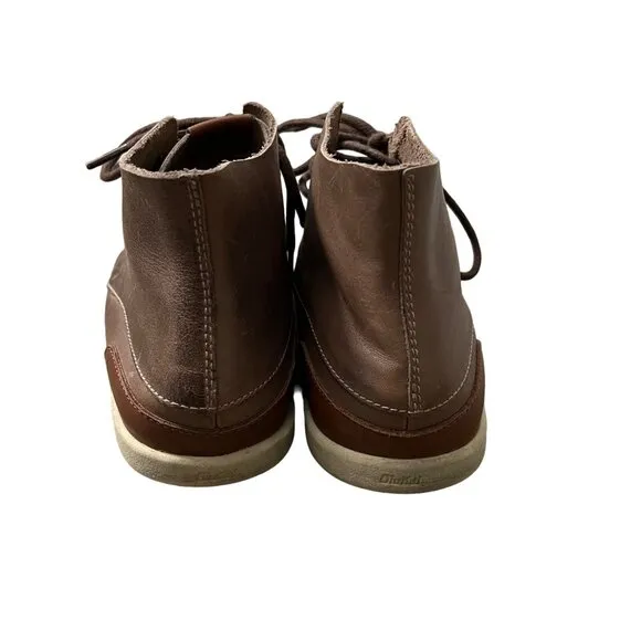 Olukai Nalukai Brown Leather Lace Up Ankle Chukka Boots Mens Size 8.5