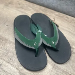 Olukai Ohana Koa Mens Size 18 Outdoors‎ Sandals Green and Black Nwt