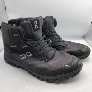 On Cloudrock Mens 11.5 Black Waterproof Hiking Boots Casual Athletic Outdoors