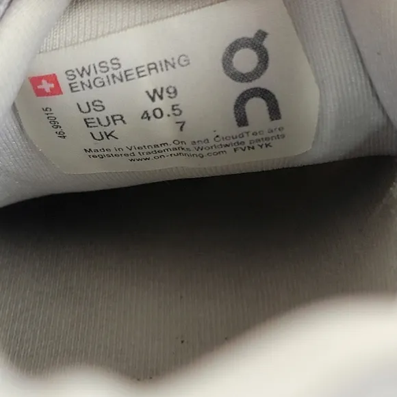 On Cloudrunner White Grey Athletic Running Athletic Shoes Womens Sneakers Size 9