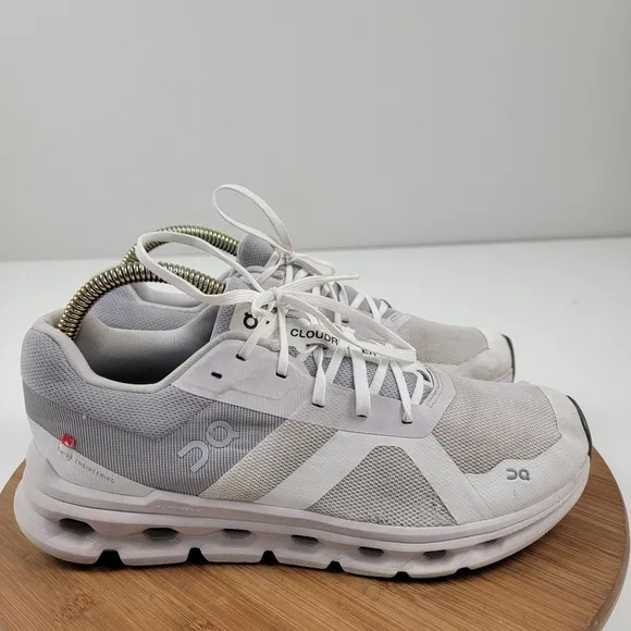 On Cloudrunner White Grey Athletic Running Athletic Shoes Womens Sneakers Size 9
